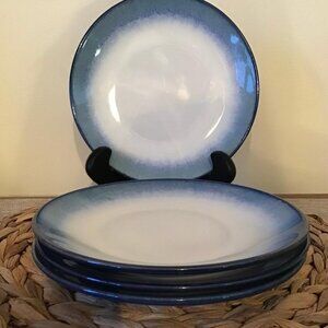 Pier 1 Azure Dip Dye Blue/White Dinner Plates 8.25" Diameter (4) Total – Retired